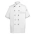 Import New design short sleeve double breasted kitchen hotel receptionist white executive chef uniform indonesia from China