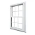 Import New design white double pane tempered glass hung windows from China