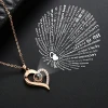 New Projection Heart Necklace for Women 100 Languages I Love You Memory Necklace 14k Gold Jewelry Necklace