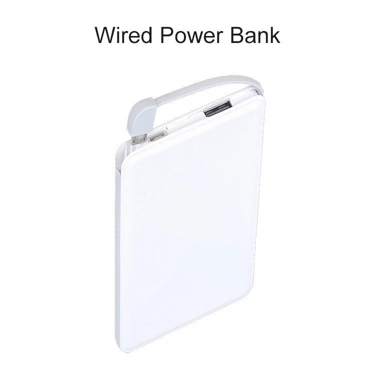 New Ultra-thin Portable Best Fast Charging 5000mah Power Bank With Cable Custom Logo