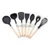 Nonstick Utensils Cooking Tools Black wooden handle kitchen utensil set