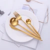 Novel Design Fashion Stainless Steel Portuguese Flatware Golden Knife Fork and Spoon Tableware Cutlery Set