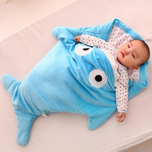 Oem Or Wholesale Cartoon shark sleeping bag Baby out of the stroller baby hugs Newborn seasons kick-proof