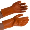 Orange No Slip PVC Rubber Waterproof Household Cleaning Glove for Catch Fishing