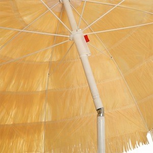 Outdoor  8Foot 2.4meter Hawaii Tropical Synthetic Thatch Tiki Tilt Grass Hawaii  Straw Beach Umbrella