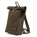 Outdoor canvas roll top backpack cycling backpack