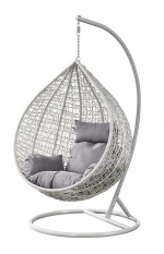 Outdoor rattan swing egg chair garden furniture hanging single gray color swing chair