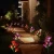 Outdoor Solar Garden Stake Lights,3 Pack Solar Powered Lights with 12 lily Flower, Multi-Color Changing LED  Landscape Light