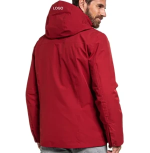 Outdoor thicker padded mens hillwalk 3 in 1 waterproof travel trekking Jacket removable puff lining softshell outer jacket