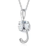 OUXI lovely cubic zircon music note necklace in brass  with silver plating C11603