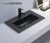 Import PATE Sanitary ware manufacturer matt black  ceramic wash basin  UK thin edge bathroom cabinet basin from China