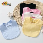 Personalized custom monogrammed text cotton unisex white baby bibs