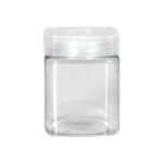 PET nut jar honey transparent square 10oz pet plastic jar for packaging pickle food 310ml cookie and candy jar