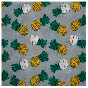Pineapple Pattern Four Color Viscose Rayon Make to Order Fresh  Fabric