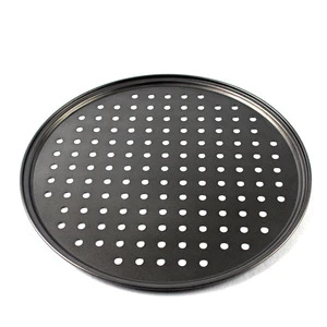 Pizza Pans Carbon Steel Perforated Baking Pan With Nonstick Coating Round Pizza Crisper Tray Tools Bakeware Set Kitchen Tools