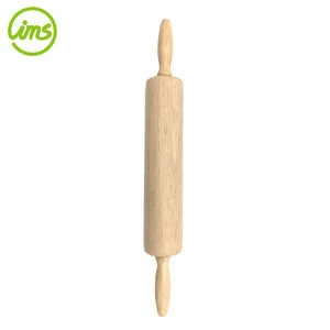 Pizza Pie Making Easy Roll Rubber Wood Logo Rolling Pin