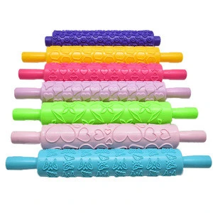 Plastic Pattern Rolling Pin Cake Embossing Roller DIY Sugarcraft Decorating Rolling Pin