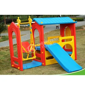Plastic SUN-Super Game House with slide and swing for children