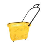Plastic Supermarket Shopping Basket with Wheels Green Red Blue Customized Packing Pcs Color Handle Material Origin Type Size FLD