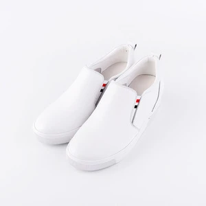 Platform Ladies Sport Shoes Invisible Height Increasing Breathable White Women Leather Sneakers Elastic band