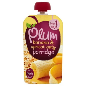 Plum Baby Banana & Apricot Oaty Porridge Puree Stage1 4mths+ 100g