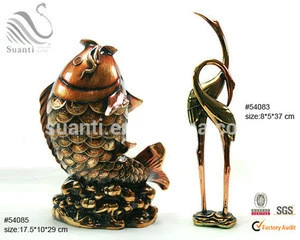 Polyresin Bronze Effect Fish  Statues for Hotel Decor