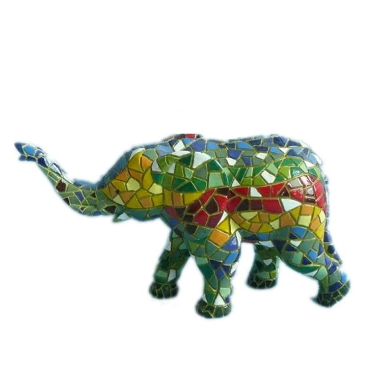 Polyresin mosaic elephant resin craft home decoration