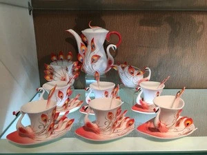 Popular Ceramic coffee set Peacock Coffee Tea Set Wedding gift tea set