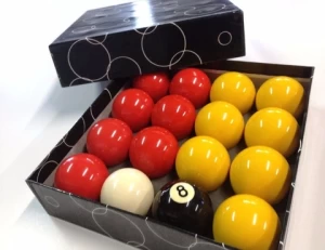 Popular good quality red yellow billiard balls 50.8mm pool ball set