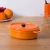 Import Porcelain baking pans orange color decorative ceramic bakeware with lid from China