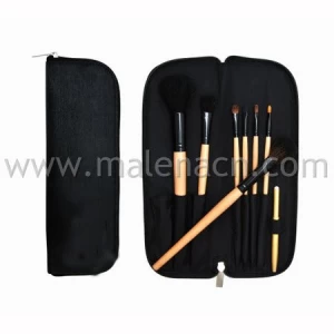 Portable 8PCS Makeup Brush Cosmetic Brush with Bamboo Handle