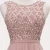 Import PR0000181 elegant O-neck  maxi women gowns lace applique sleeveless tulle evening dress from China