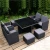Import prestige leisure ways garden resin modern glass teak rattan wicker outdoor furniture with square chairs for restaurants from China