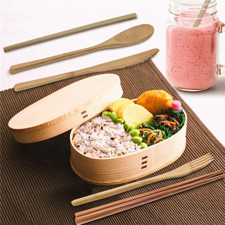 Private label bamboo cutlery posate portable travel sets