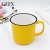Import Promotion 12 OZ vintage style water milk tea ceramic porcelain black rim yellow mug cup with handle from China