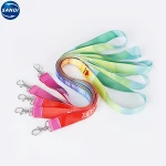 Promotion custom sublimation polyester lanyard with metal hooks