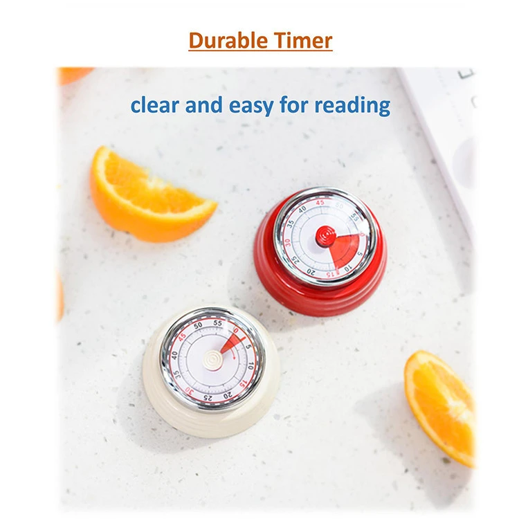 Promotional Waterproof 60 Minute kitchen silent classroom meeting countdown alarm visual Red analog timer Mechanical Timer