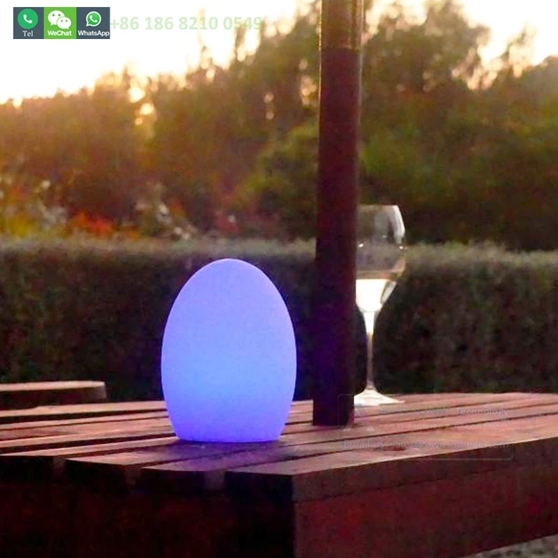 rechargeable egg light table lamp for seafood restaurant