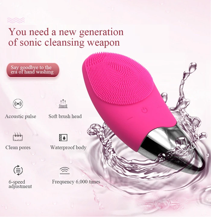 Rechargeable Silicone Waterproof Sonic Electric Facial Massager Cleansing Brush