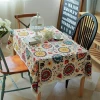 Rectangular Cotton Linen Mayan Culture Printed Washable Table cloth;Dinner Picnic Table Cloth