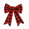 Red and Black Plaid Buffalo Checked Plastic Ribbon Bow for Christmas Craft Festival Holiday Wedding Party Decorations