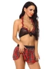 Red Butterfly Knot Ruched Halter School Adult Girls Sexy Lingerie Costume