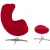Import Red Wool Fabric Egg Chair with Tilt-Lock Mechanism and Ottoman from USA