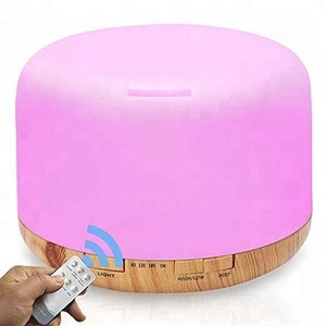 Remote Control 500ml Essential Oil Aroma Diffuser Cool Mist Ultrasonic Air Humidifier with 7 Colors night Lights