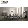 Resun white long dining table chair set