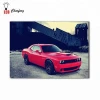 Retro Red Sport car painting canvas art wholesale wall art led light printing for home decoration