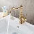 Import Retro traditional faucet hot/cold water mixer pull type gold color brass bathroom basin faucet water tap from China