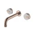 Import Rose gold tapware brushed quality brass wall bathroom bath basin tap set from China