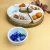 Import Rotating bamboo tray 6pcs ceramic dish Wholesale Enamel Tray Candy Snack Dessert Dried Fruit Plate from China