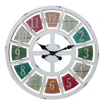round shape large wooden wall clock